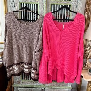 Set of 2 Free People Gorgeous Sweaters! Reduced for quick sale! What a deal!!